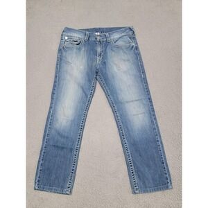 True Religion Jeans Mens 36x30 (Fits 36X29) Blue Skinny Flap Natural Big T
